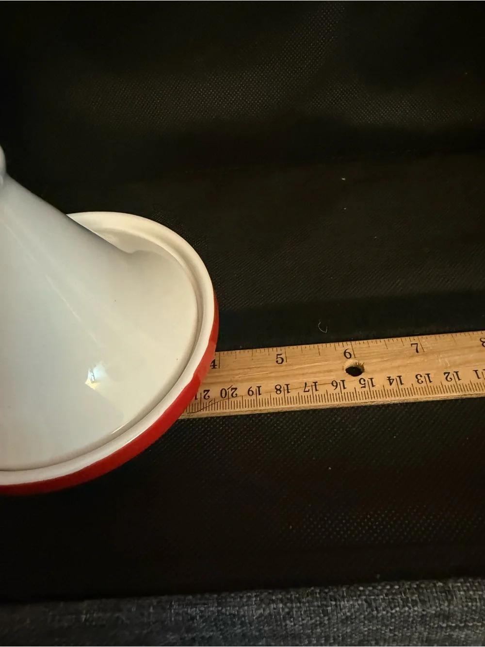 Pier 1 Imports White and Red Ceramic Tagine Accent Dish Tabletop #UBG